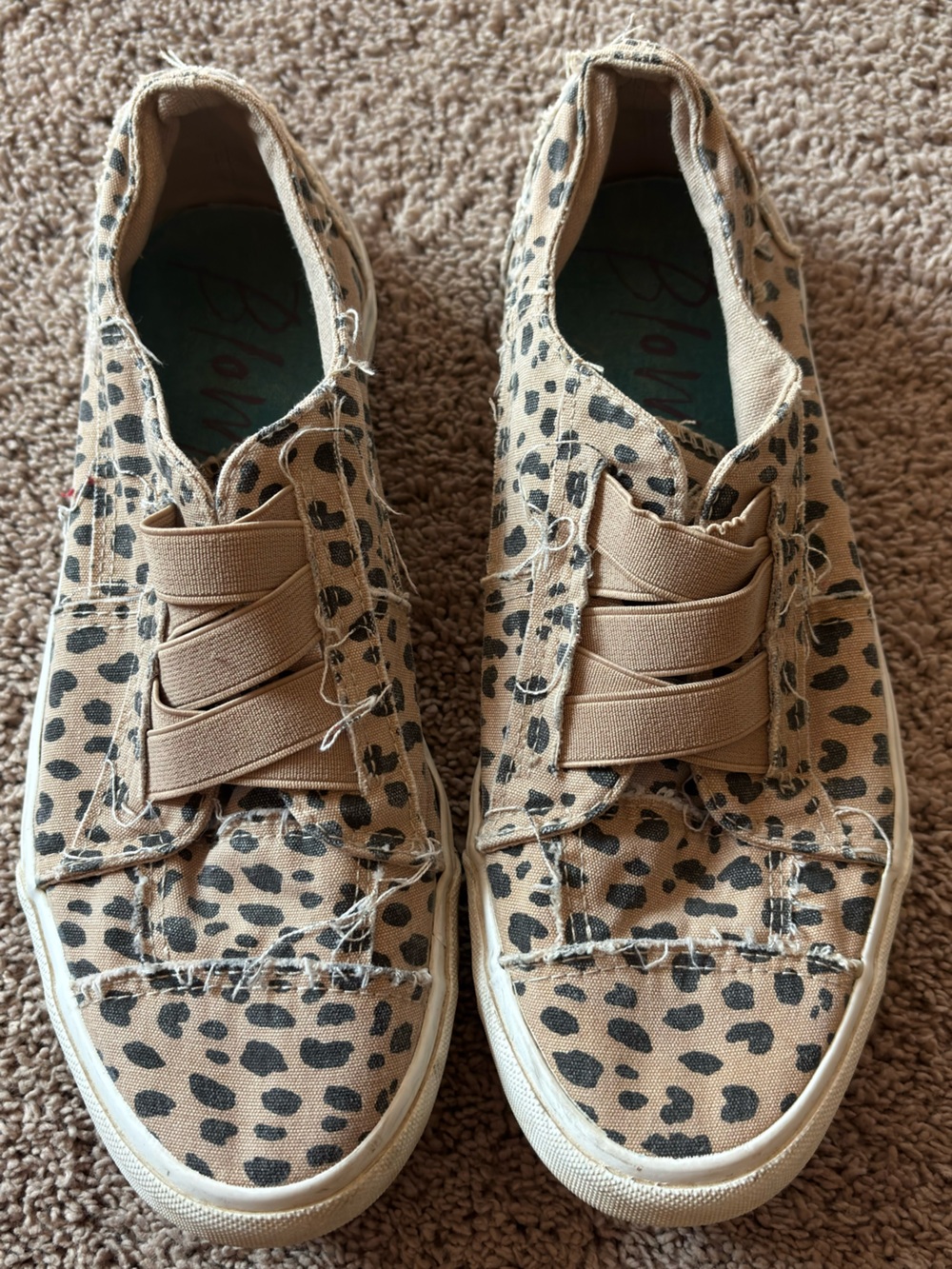 Blowfish Leopard Print Slip-On Sneakers in Tan and Black
